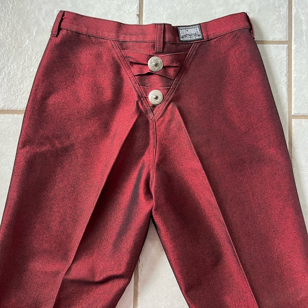 Metallic Red Rough Rider Jeans